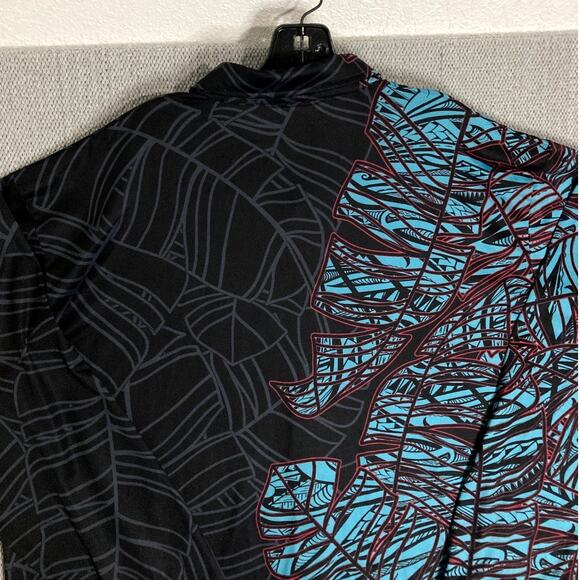 Born Hawaii Button Up Shirt Men's XXL Black/Blue Tribal All Around Print Party - Picture 8 of 12